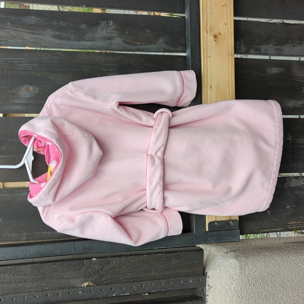 Nick & Nora Sleepwear Embroidered Pink Sock Monkey Bathrobe, 2T - Picture 8 of 8